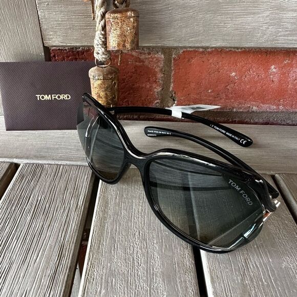 Tom ford Anouk 02 Sunglasses 60-16 Black Silver with Blue Gradient UV Fade NWT - Picture 12 of 17